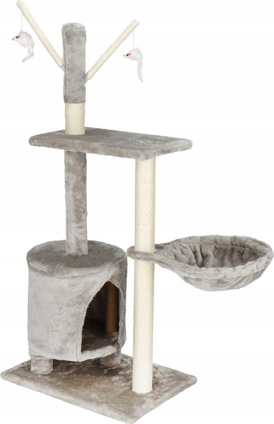 Post gërvishtës për mace Springos, me 4 kate, 87 cm, gri e hapur