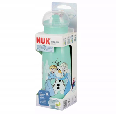 Shishe sportive NUK Mini-Me Flip Frozen, 450 ml, për kalamaj 12m+, shumëngjyrëshe