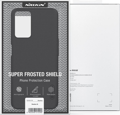 Mbulesë Nillkin Super Frosted Shield me qëndrim, për Realme 9i, plastike, e zezë
