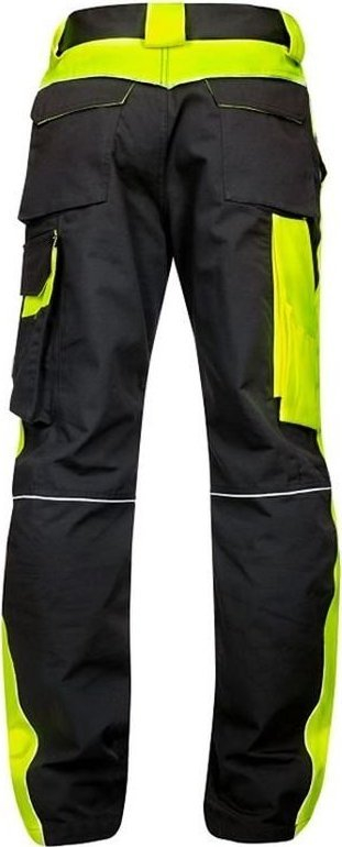 Pantallona dimri pune Ardon NEON H6471, xhep për gjunjëza, reflektuese, të zeza me neon, XL