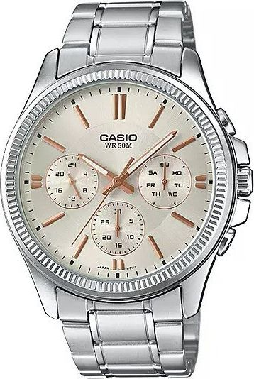 Ora dore Casio MTP-1375D-7A2V Enticer, çelik inox, quartz, argjend
