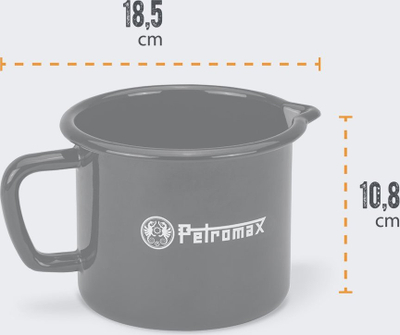 Tenxhere ngrohëse Petromax Warming Pot, çelik i emaluar, 1.1Qt, e zezë
