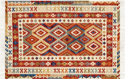 Tapet leshi Kilim OSHAKAN, 160 x 230 cm, lesh me pambuk, shumëngjyrësh