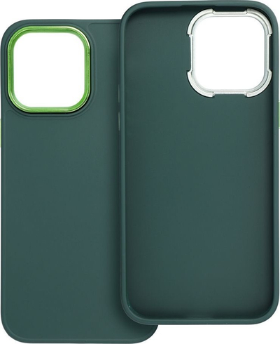 Këllëf FRAME për iPhone 14 Pro Max, PU TPU, mbrojtës, jeshil