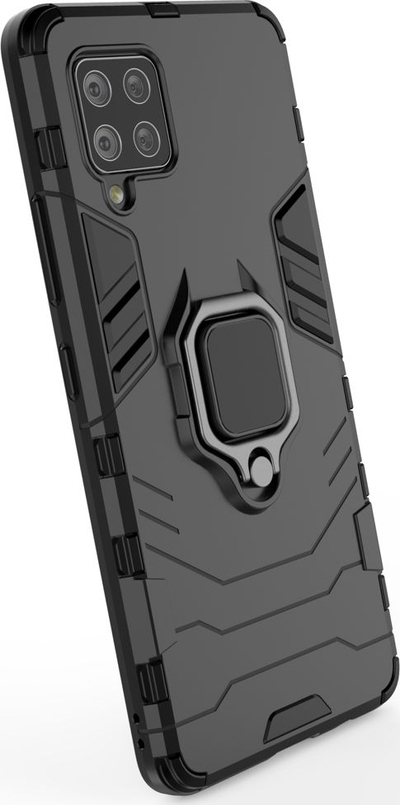 Mbështjellës telefonit Hurtel Ring Armor, Samsung Galaxy A42 5G, me mbajtëse magnetike, i zi