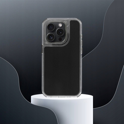 Këllëf telefoni Matrix për iPhone 14, anë të forcuara, transparent me pjesë të zezë