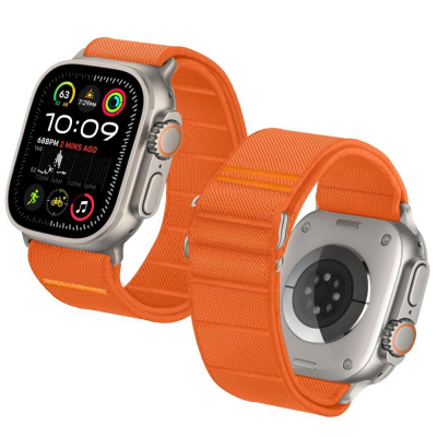 Rrip ore Tech-Protect Nylon Armband për Apple Watch 44-49mm, najlon i hollë që merr frymë, me mbyllje velcro, portokalli