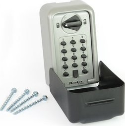 Kasafortë muri Master Lock 5426EURD, me kod numerik, me litar dhe set montimi, gri