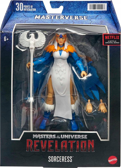 Figurinë aksioni Mattel Masters of the Universe Revelation Sorceress, 18 cm, 30 pika lëvizje, shumëngjyrëshe