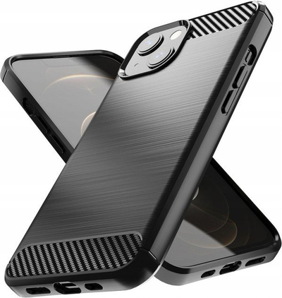 Футрола Armor Carbon за iPhone 14, флексибилен материјал, заштита од паѓање, црна