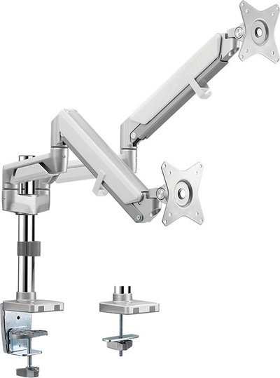 Mbajtëse monitori LogiLink BP0089, për 2 monitorë 32\", për tavolinë, ngjyrë argjendi