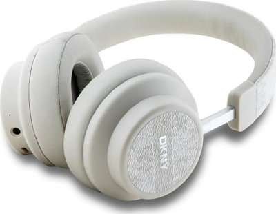 Kufje wireless on ear DKNY Checkered Pattern, Bluetooth 5.3, 32 orë bateri, ngjyrë pearl