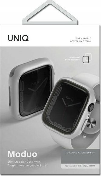 Kuti mbrojtëse Uniq Moduo për Apple Watch Series 4 5 6 7 8 SE 40 41mm, TPU, 2 korniza, gri