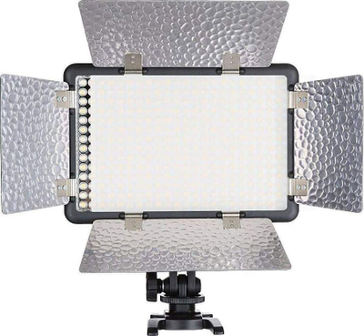 Dritë video LED Godox LED308C II, temperaturë rregullueshme, me barn door, e zezë