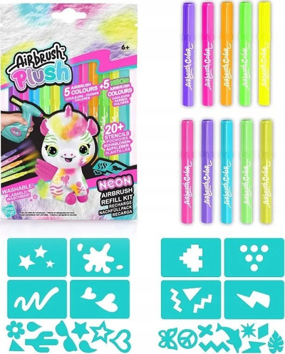 Set kreativ EPEE Project Plush NEON Refill, 10 markera, 20 shabllone