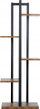 Stendë për lule Vilde Plant Stand, 5 kate, 116.5 cm, metal i zi me dru të errët