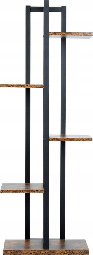 Stendë për lule Vilde Plant Stand, 5 kate, 116.5 cm, metal i zi me dru të errët
