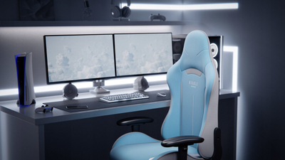 Karrige gaming Diablo X-Starter, ergonomike, me rrota, blu
