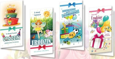 Честитка Top Graphic DL De Lux, роденден, сет 10 парчиња, во повеќе бои