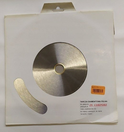 Disk diamanti In Corpore 250mm, vrimë 25.4mm, prerje pllaka, metalik