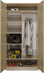 Dolap Topeshop WARDROBE SD-90, me 2 dyer, 7 rafte, ngjyrë Sonoma Oak