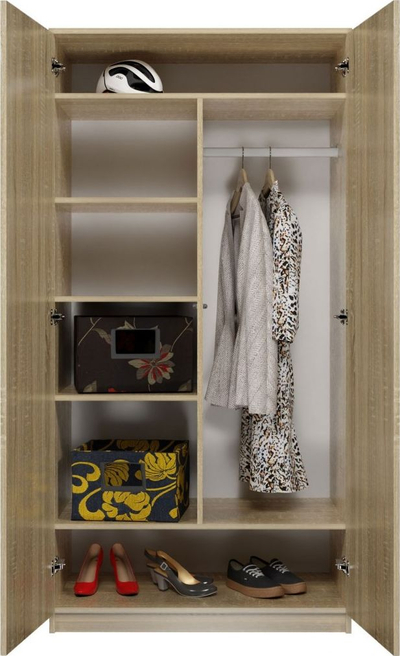 Dolap Topeshop WARDROBE SD-90, me 2 dyer, 7 rafte, ngjyrë Sonoma Oak