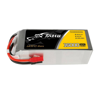 Bateri LiPo Tattu 6S 16000mAh, 22.2V, 30C, e verdhë