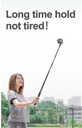 Shkop selfie Telesin me karbon, teleskopik 90cm, me mini-tripod, ngjyrë e zezë