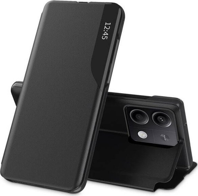 Kuti telefoni Tech-Protect Smart View për Xiaomi Redmi Note 13 Pro 5G Poco X6 5G, tip libër, me dritare anësore, e zezë
