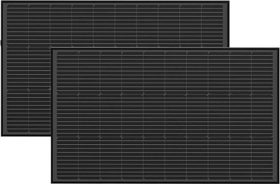 Panel diellor EcoFlow 100W i fortë, set me 2 copë, i zi