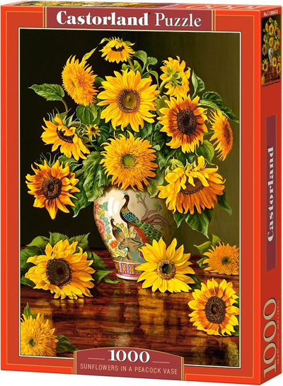 Puzzle Castorland: Sunflowers in a peacock vase, 1000 elemente
