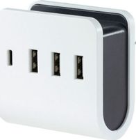Karikues muri REV 3x USB A 1x USB C, i bardhë gri
