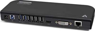 Dok stacion për laptop V7 UDDS2, USB 3.2, HDMI DVI, i zi