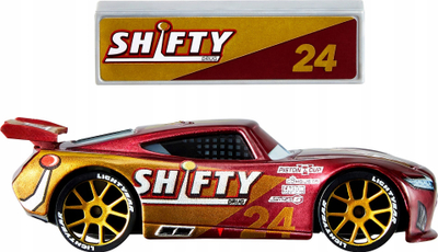Makina lodër Disney Pixar Cars William Byrev 24, metal, Nascar, e kuqe me ari