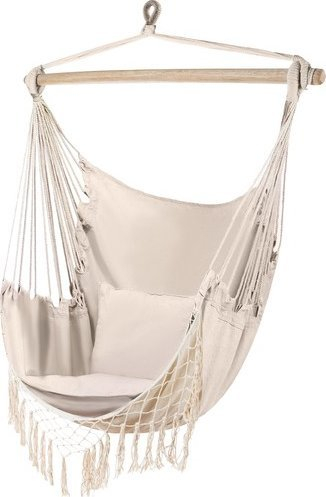 Karrige varse MXY Hammock Brazilian Chair Gardlov 23670, me jastëkë, bezhë