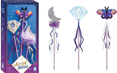 Set për me bo vetë shkopinj magjikë Janod Magic School, 3 shkopinj, 7+, vjollcë