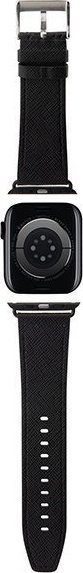 Rrip dore Karl Lagerfeld KLAWMSAKLHPK për Apple Watch 38/40/41mm, lëkurë Saffiano, i zi