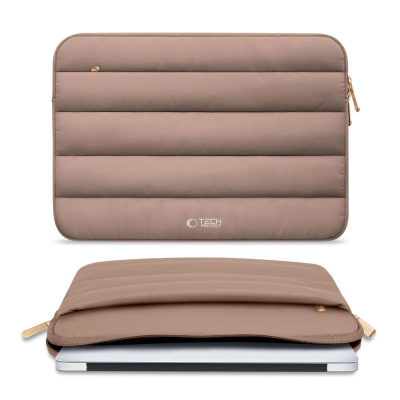 Këllëf laptopi Tech-Protect Fluffy, 13-14", ngjyrë kaf e hapur walnut