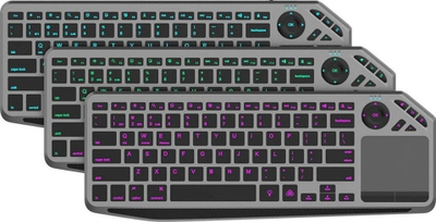 Tastierë Techly Dualna, wireless, US, e zezë dhe e hirtë