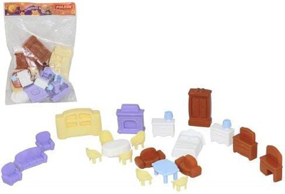 Set mobiljesh për kukulla Polesie No.5, dhomë gjumi dhe ndenjeje, shumëngjyrësh