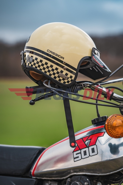 Helmetë moto CASSIDA Eso Forty Nine, e hapur neo retro, krem e zezë, 2026