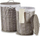 Kosh rrobash Kipit, kallam, 44x44x56 cm, set 2 copë, gri