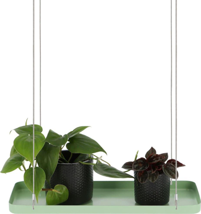 Tabaka varëse për lule Esschert Design Hanging Plant Tray Rectangular S, drejtkëndore, metal, jeshile