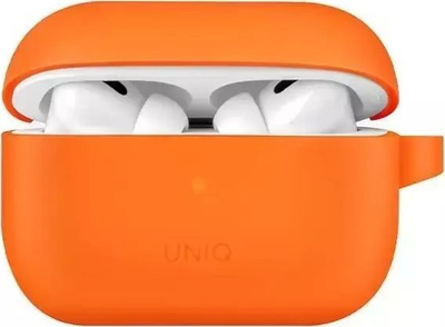 Mbrojtëse Uniq Vencer për AirPods Pro 2, silikoni, me karabinë, portokalli