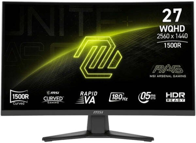 Monitor gaming MSI MAG 275CQFDE, 27", WQHD, 180Hz, i zi
