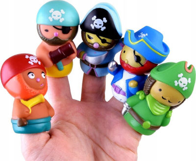 Set kukulla gishtash piratë ZA4334, 5 copë, plastike, shumëngjyrëshe