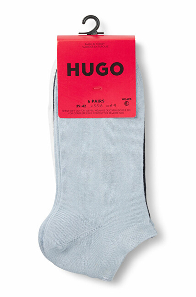 Set çorapesh për meshkuj HUGO BOSS mHB1376, 6 palë, të bardha/kaltra/zeza