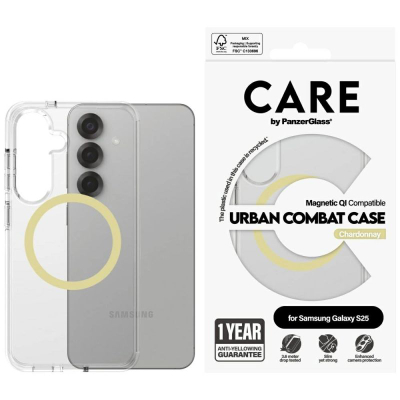 Mbulesë telefoni PanzerGlass CARE Urban Combat, për Samsung Galaxy S25, me magnet QI, e tejdukshme