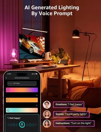Llambë inteligjente Lepro BP1 AI E14, RGB, WiFi Bluetooth, shumëngjyrëshe, set 2 copë