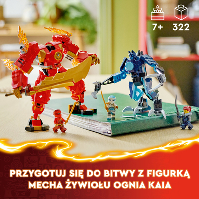 Lodër LEGO Ninjago Kai Fire Element Mech 71808, set ndërtimi, për fëmijë 7+